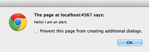 Screenshot of a browser alert with a 'prevent additional dialogs' checkbox.