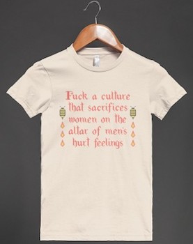 fuck your culture in cross stitch fitted tshirt