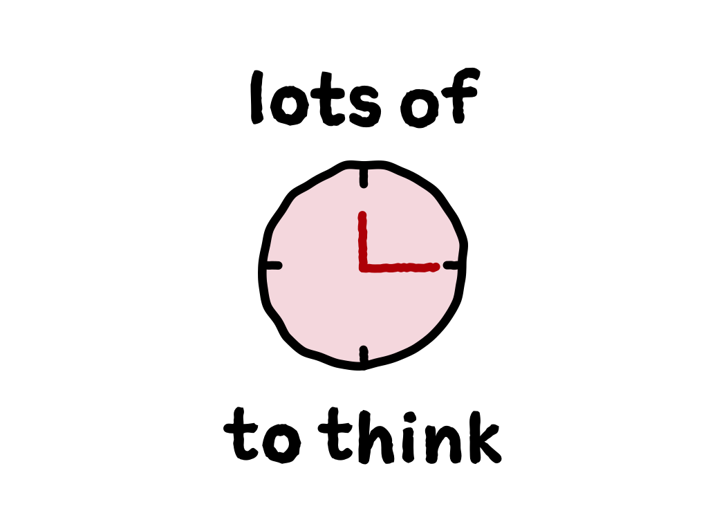 Slide content: lots of time to think