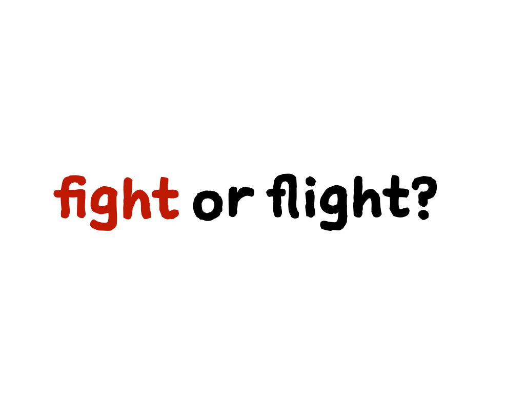 Slide content: fight or flight?
