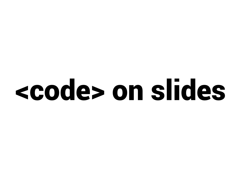 Code on slides.