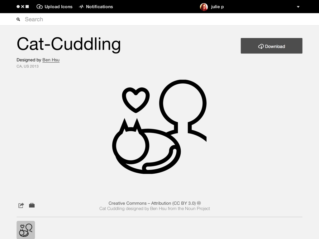 Cat Cuddling example from The Noun Project
