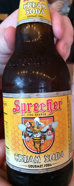 cream soda with a picture of a bee on it