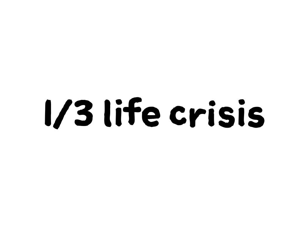 Slide content: 1/3 life crisis