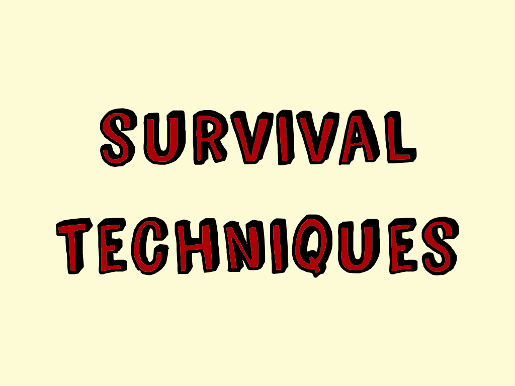Slide content: survival techniques