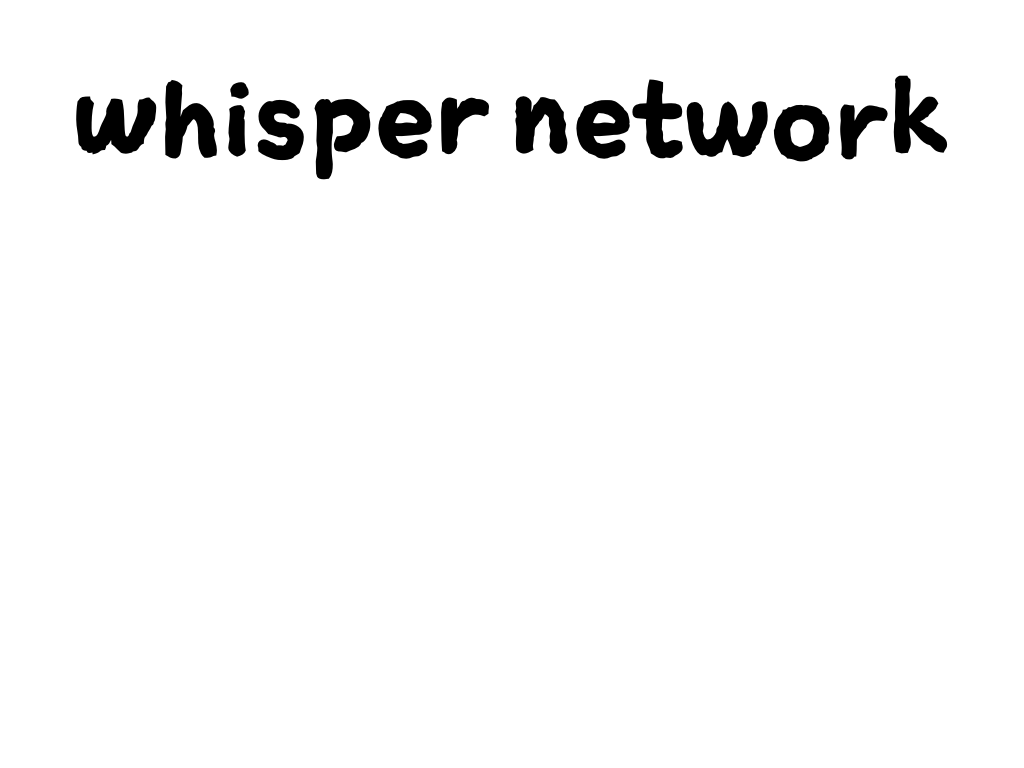 Slide content: whisper network